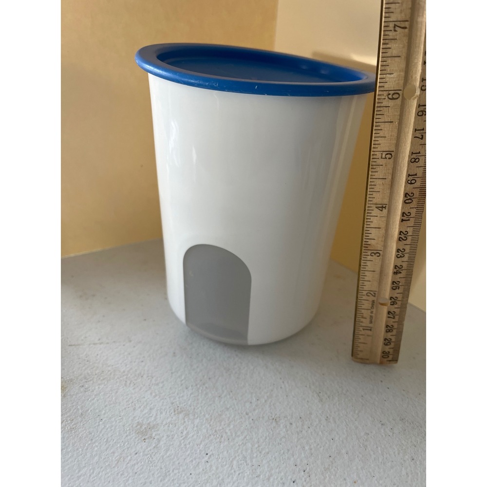 Tupperware Modular Mates One Touch Canister White Blue Lid 2422B-2